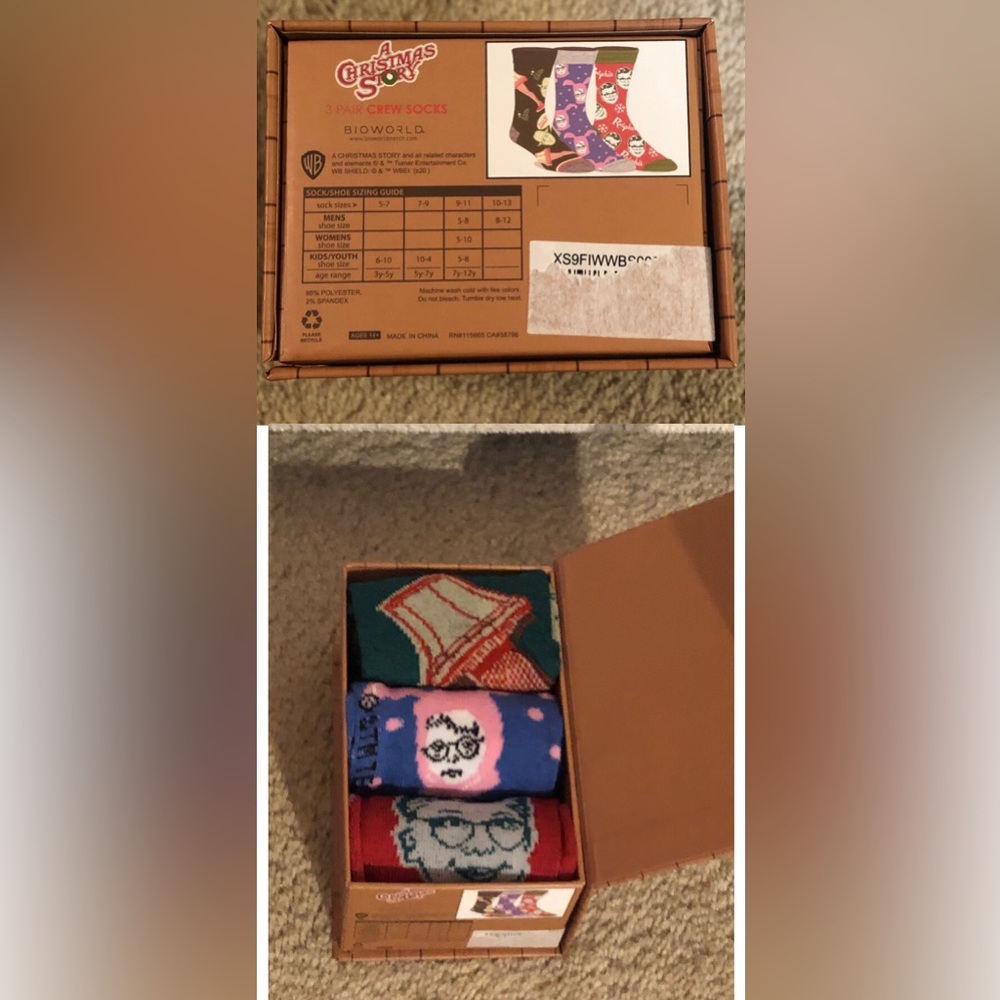 NEW- A Christmas Story 3 Pair Socks Set